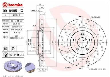 Bremžu diski BREMBO 09.8485.1X 1