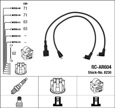 Augstsprieguma vadu komplekts NGK 8230 1