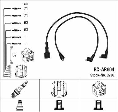 Augstsprieguma vadu komplekts NGK 8230 1