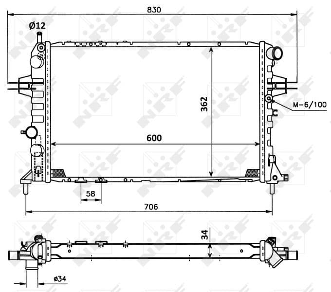 Radiators, Motora dzesēšanas sistēma NRF 53898 1