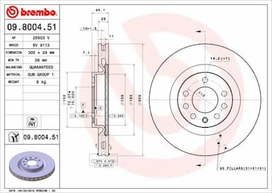 Bremžu diski BREMBO 09.8004.51 1