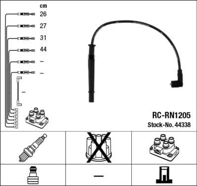 Augstsprieguma vadu komplekts NGK 44338 1