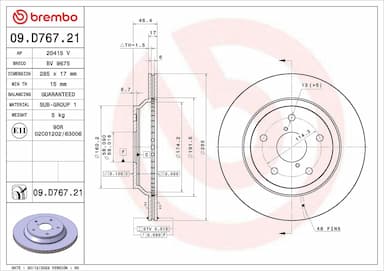 Bremžu diski BREMBO 09.D767.21 1