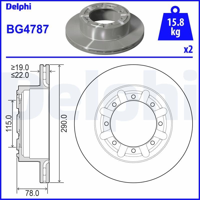 Bremžu diski DELPHI BG4787 1