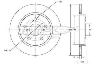 Bremžu diski TOMEX Brakes TX 72-00 1