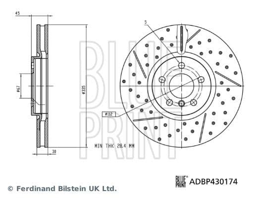 Bremžu diski BLUE PRINT ADBP430174 1