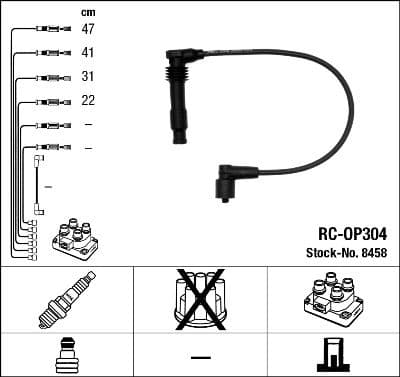 Augstsprieguma vadu komplekts NGK 8458 1