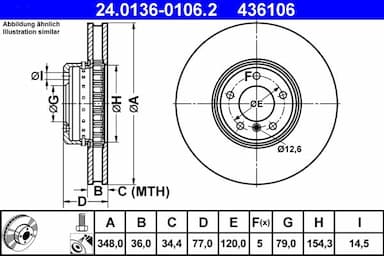 Bremžu diski ATE 24.0136-0106.2 1