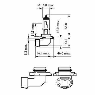 Kvēlspuldze PHILIPS 9006PRB1 3