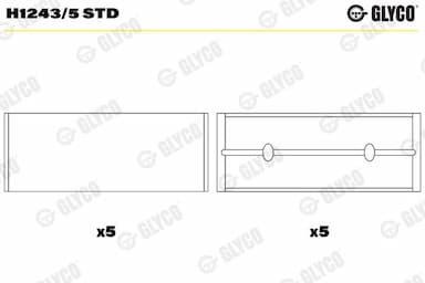 Kloķvārpstas gultnis GLYCO H1243/5 STD 1