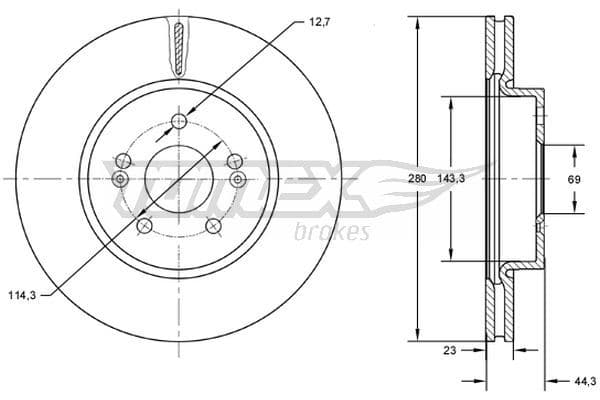 Bremžu diski TOMEX Brakes TX 72-67 1