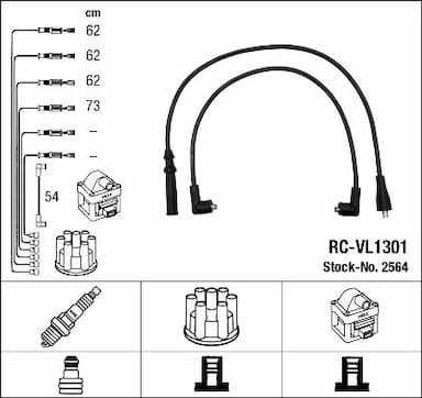 Augstsprieguma vadu komplekts NGK 2564 1