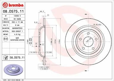 Bremžu diski BREMBO 08.D575.11 1