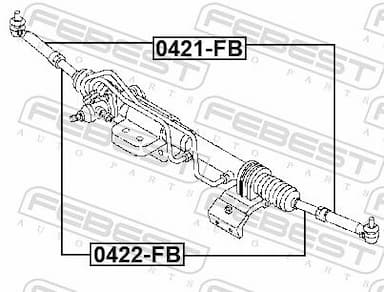 Aksiālais šarnīrs, Stūres šķērsstiepnis FEBEST 0422-FB 2