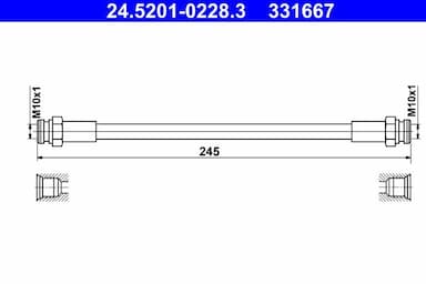 Bremžu šļūtene ATE 24.5201-0228.3 1