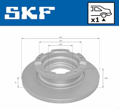 Bremžu diski SKF VKBD 90045 S1 2