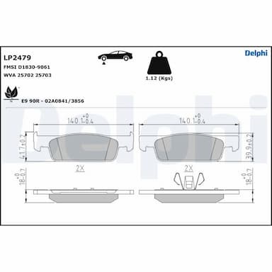 Bremžu uzliku kompl., Disku bremzes DELPHI LP2479 1