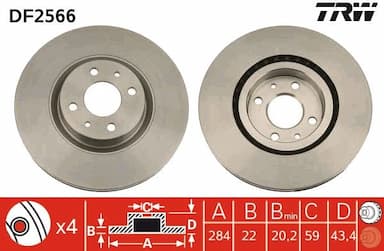 Bremžu diski TRW DF2566 1