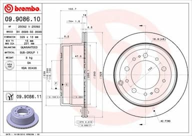 Bremžu diski BREMBO 09.9086.11 1