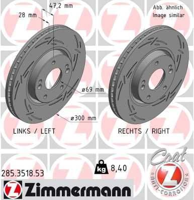 Bremžu diski ZIMMERMANN 285.3518.53 1