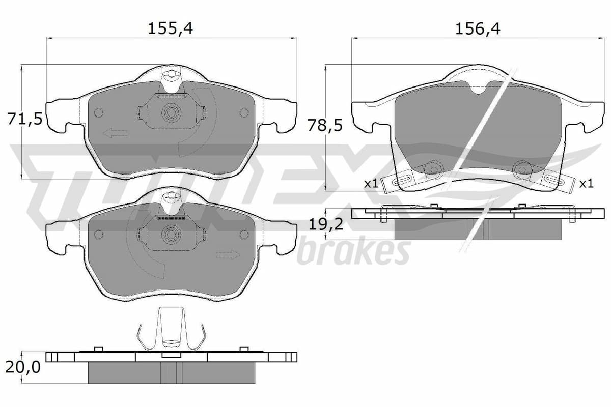 Bremžu uzliku kompl., Disku bremzes TOMEX Brakes TX 12-22 1