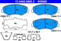 Bremžu uzliku kompl., Disku bremzes