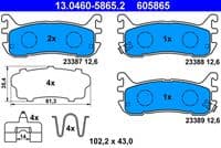 Bremžu uzliku kompl., Disku bremzes