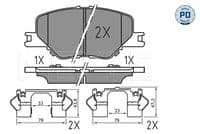 Bremžu uzliku kompl., Disku bremzes