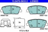 Bremžu uzliku kompl., Disku bremzes
