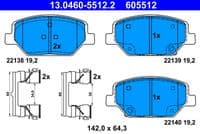 Bremžu uzliku kompl., Disku bremzes