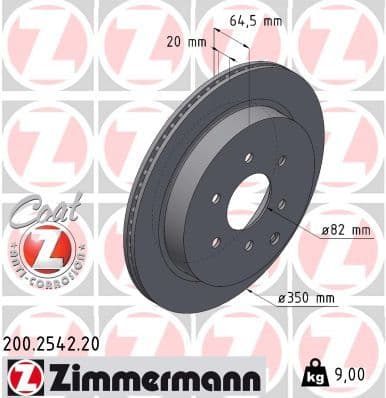 Bremžu diski ZIMMERMANN 200.2542.20 1