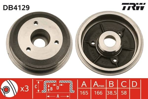 Bremžu trumulis TRW DB4129 1