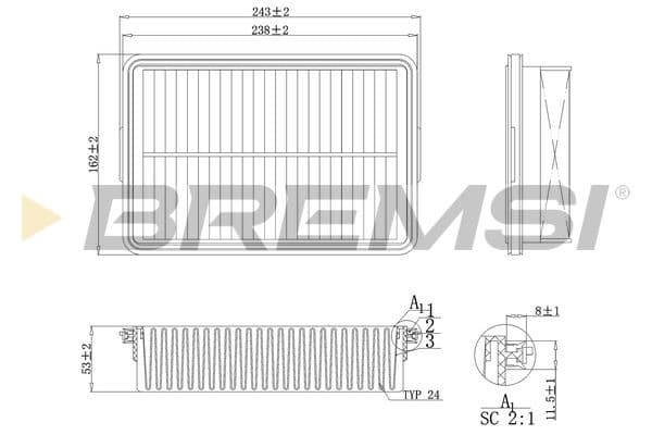 Gaisa filtrs BREMSI FA1092 1