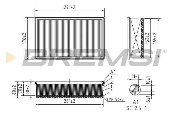 Gaisa filtrs BREMSI FA0620 1
