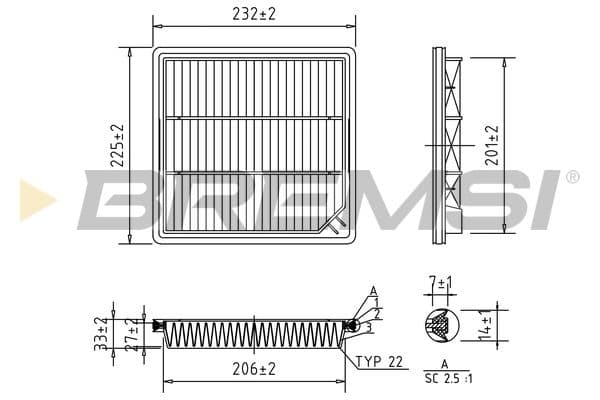 Gaisa filtrs BREMSI FA0593 1