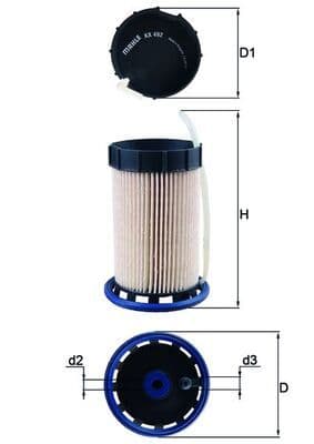 Degvielas filtrs MAHLE KX 492 1