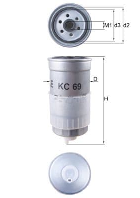 Degvielas filtrs MAHLE KC 69 1