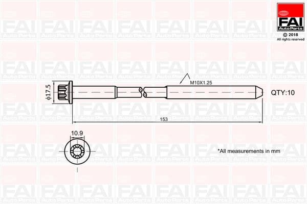 Cilindru galvas skrūvju komplekts FAI AutoParts B701 1