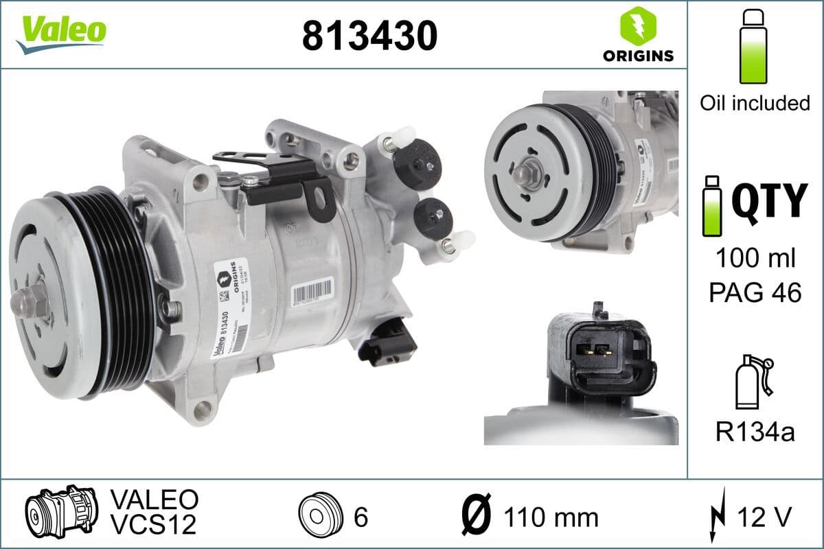 Kompresors, Gaisa kond. sistēma VALEO 813430 1