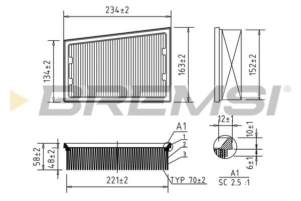 Gaisa filtrs BREMSI FA0535 1