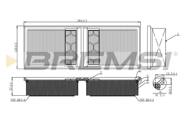 Gaisa filtrs BREMSI FA0554 1