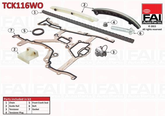 Sadales vārpstas piedziņas ķēdes komplekts FAI AutoParts TCK116WO 1