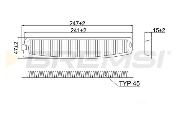 Filtrs, Salona telpas gaiss BREMSI FC2592C 1