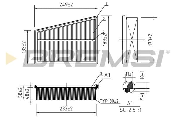Gaisa filtrs BREMSI FA0534 1