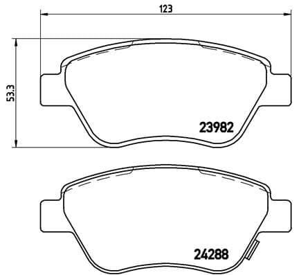 Bremžu uzliku kompl., Disku bremzes BREMBO P 59 051X 1