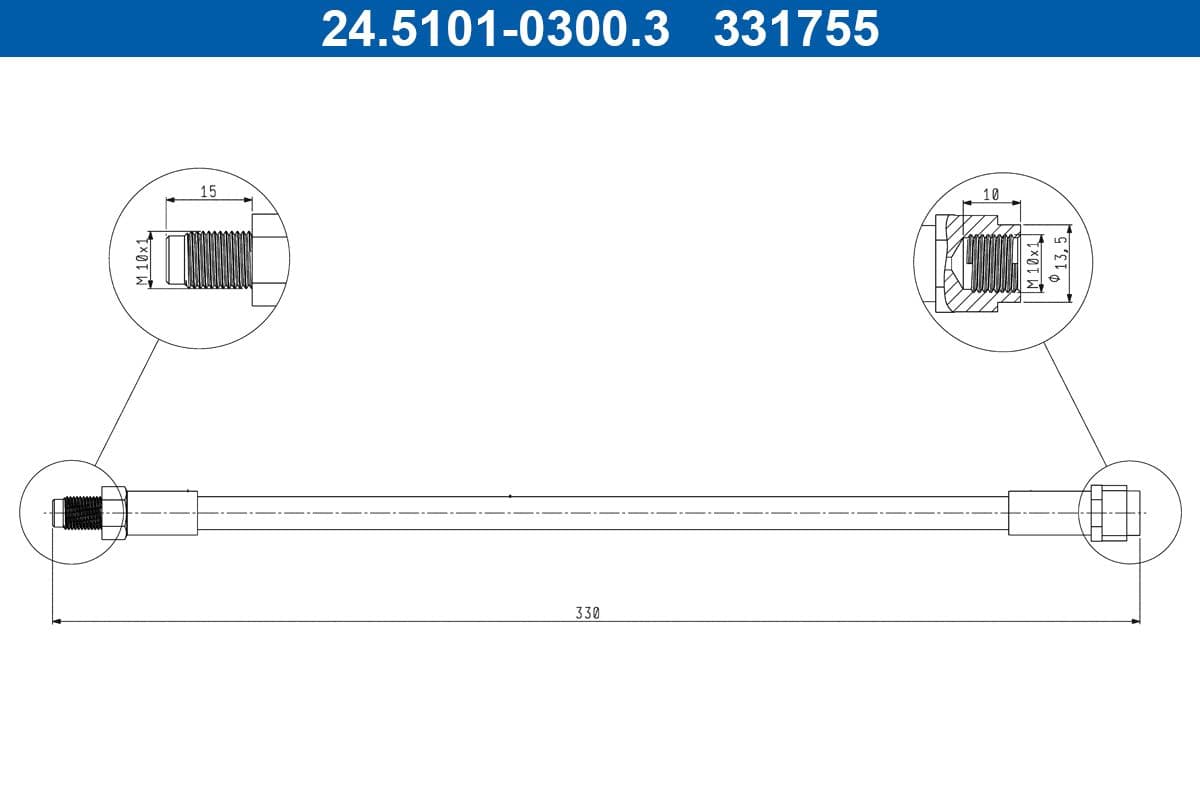 Bremžu šļūtene ATE 24.5101-0300.3 1