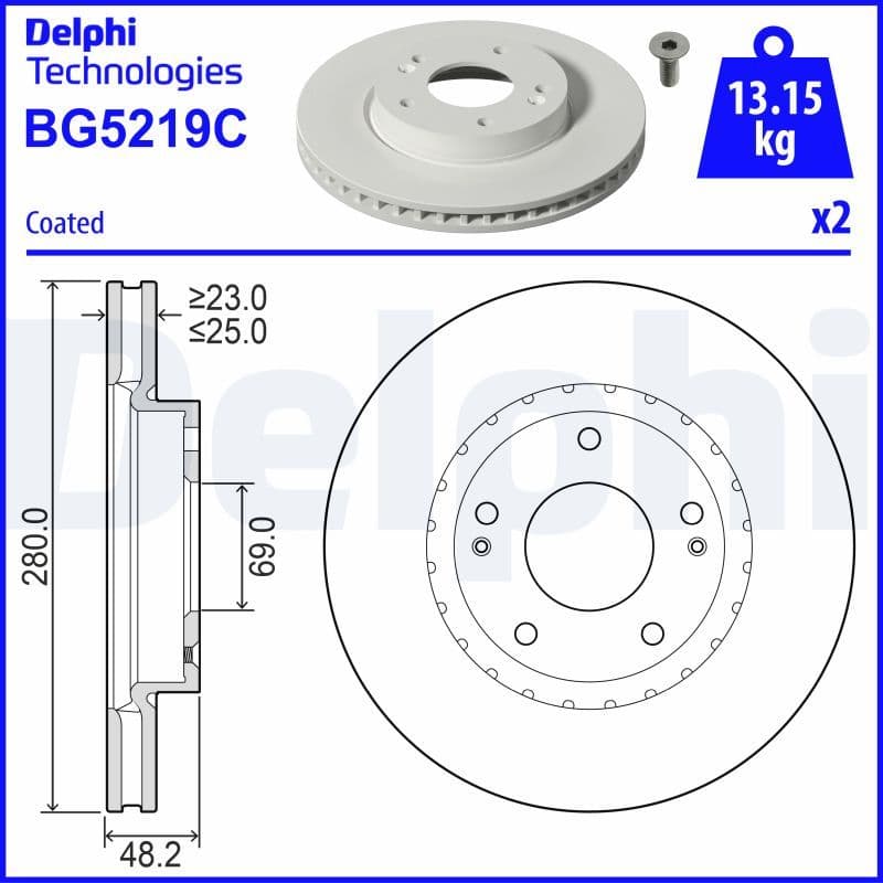 Bremžu diski DELPHI BG5219C 1