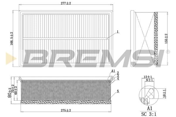 Gaisa filtrs BREMSI FA1032 1