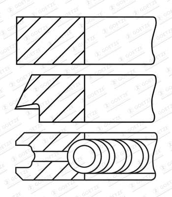 Virzuļa gredzenu komplekts GOETZE ENGINE 08-432200-10 1