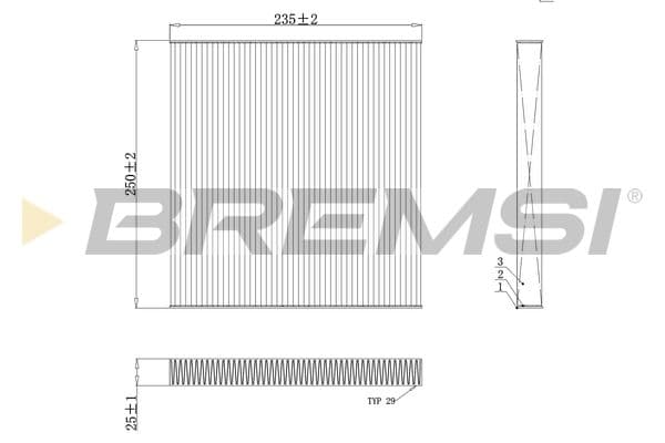 Filtrs, Salona telpas gaiss BREMSI FC0082C 1
